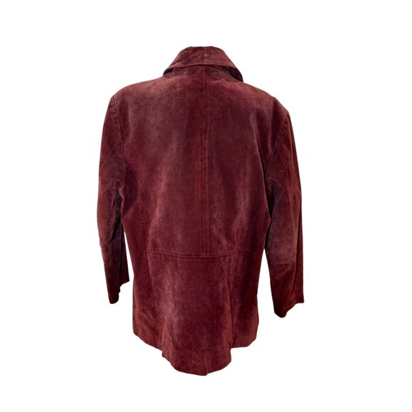 Women's Burgundy Leather Jacket - Picture 7 of 7